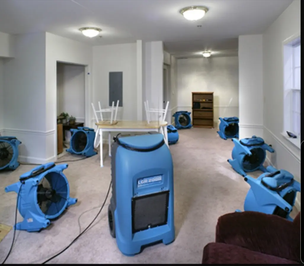 Air movers and dehumidifier setup for Water Extraction & Removal in Florida City