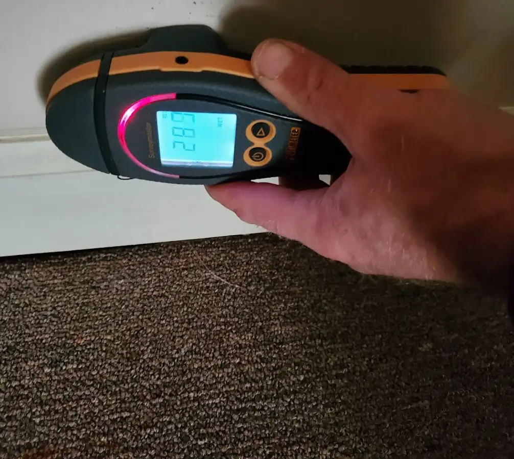 Moisture detection at baseboard during Mold Inspection & Testing in Florida City